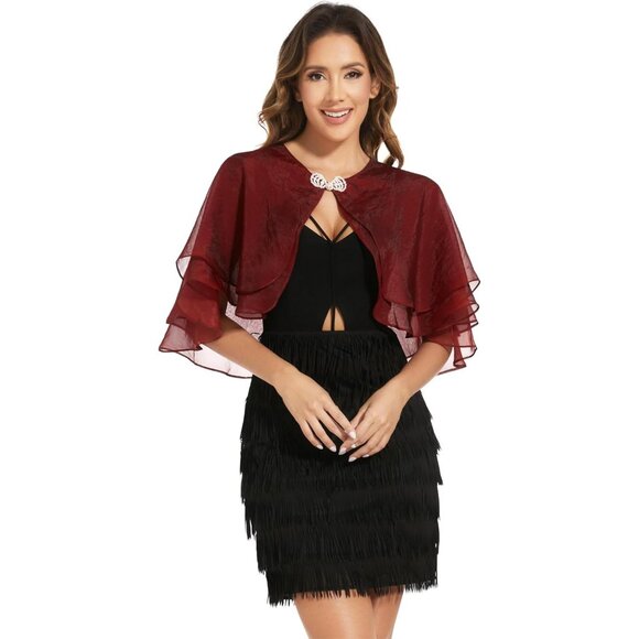 Women's Sheer Tencel Shawls and Wraps Ruby - Picture 4 of 6